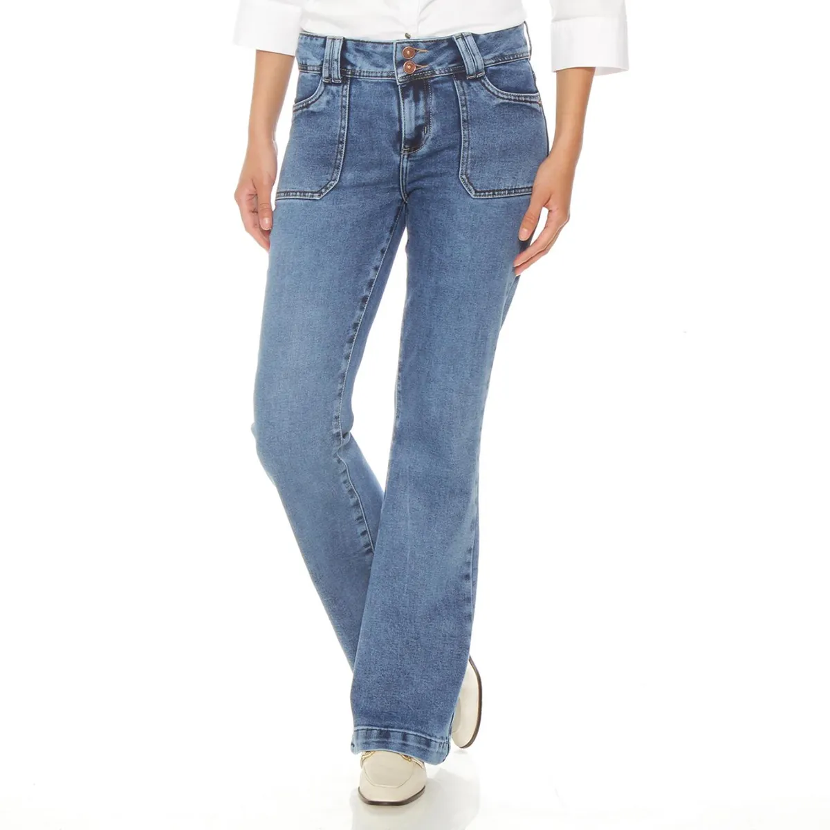 WADOS - Jeans Flare Tiro Alto Mujer Wados