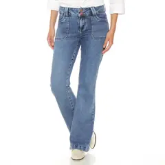 WADOS - Jeans Flare Tiro Alto Algodón Mujer