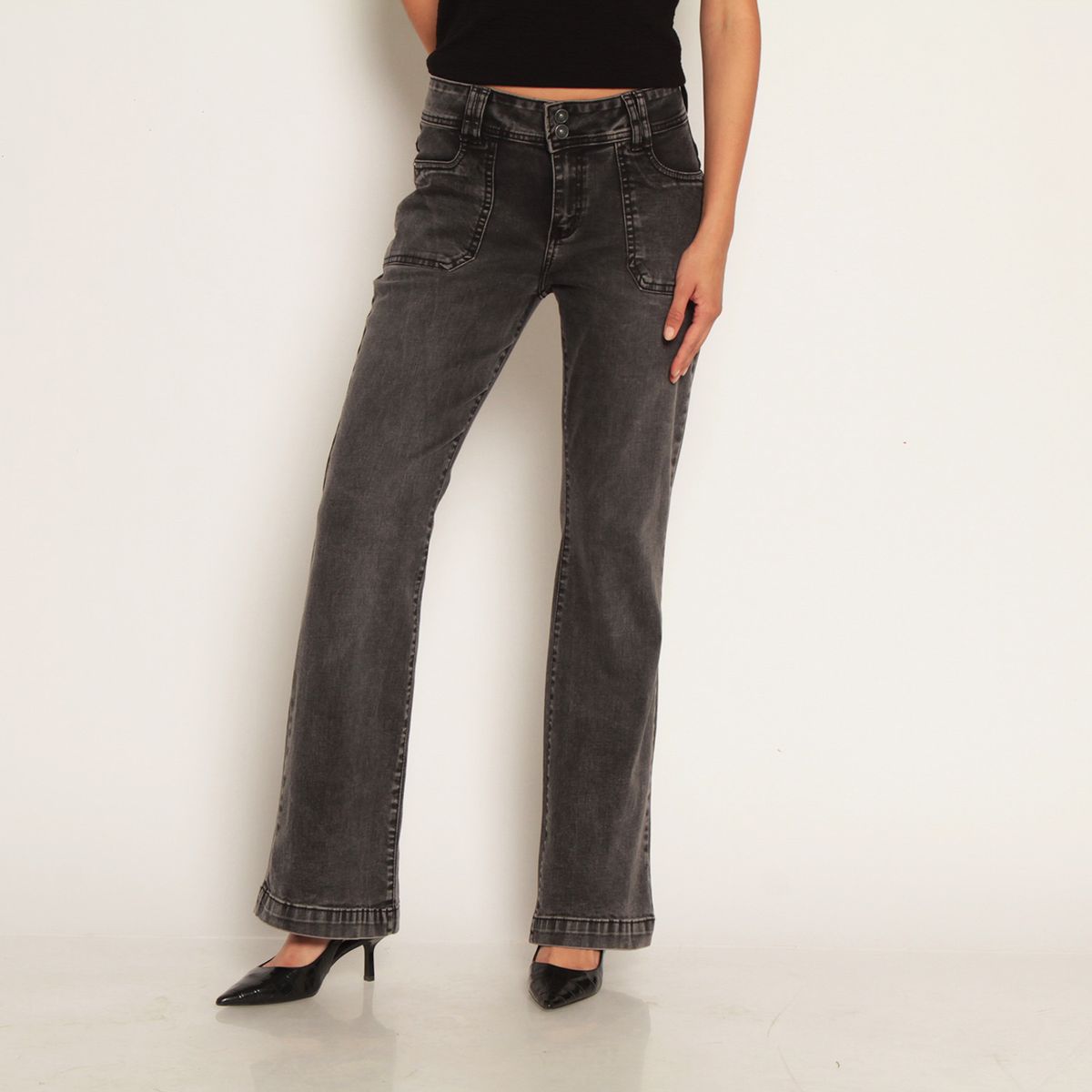 WADOS - Jeans Flare Tiro Alto Mujer Wados