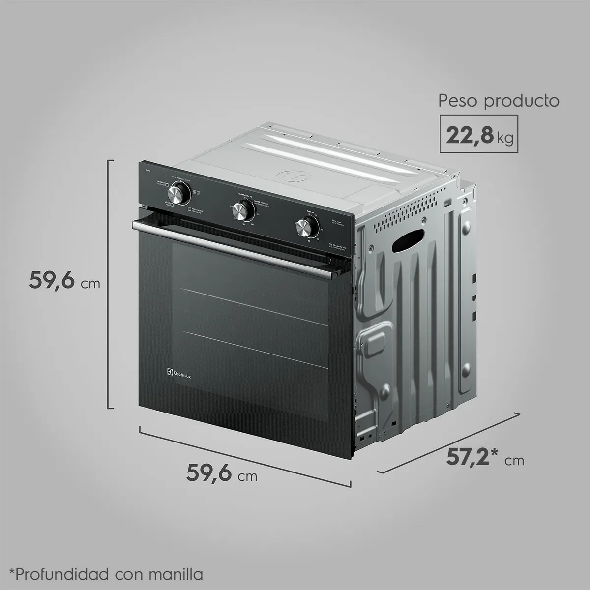 ELECTROLUX - Horno Empotrable Oe8El 80 Litros Electrolux