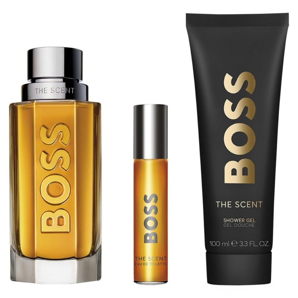 HUGO BOSS - Set Perfume Boss The Scent Eau De Toilette Para Hombre 100 Ml + Travel Spray 10 Ml + Shower Gel 100 Ml