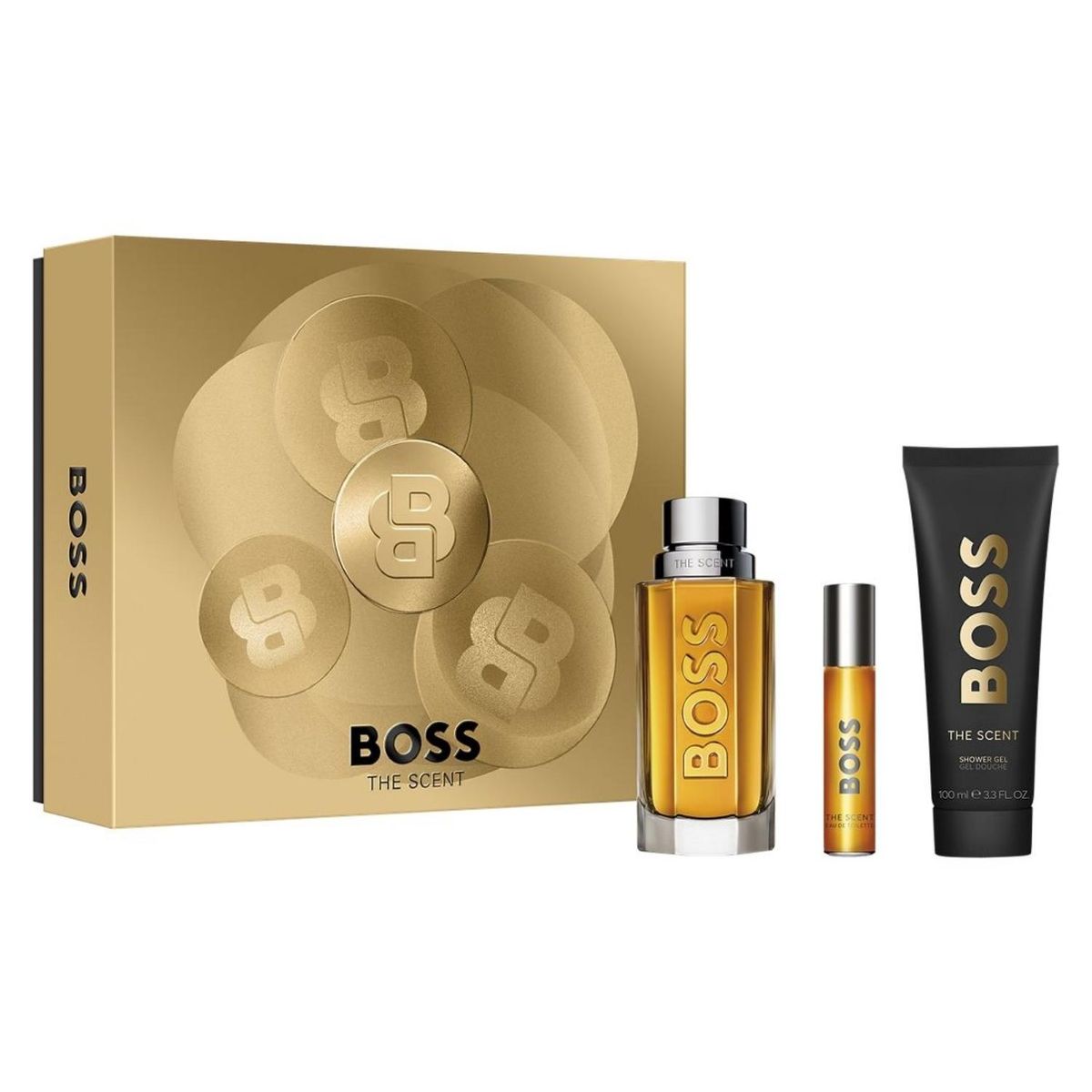 HUGO BOSS - Set Perfume Boss The Scent Eau De Toilette Para Hombre 100 Ml + Travel Spray 10 Ml + Shower Gel 100 Ml