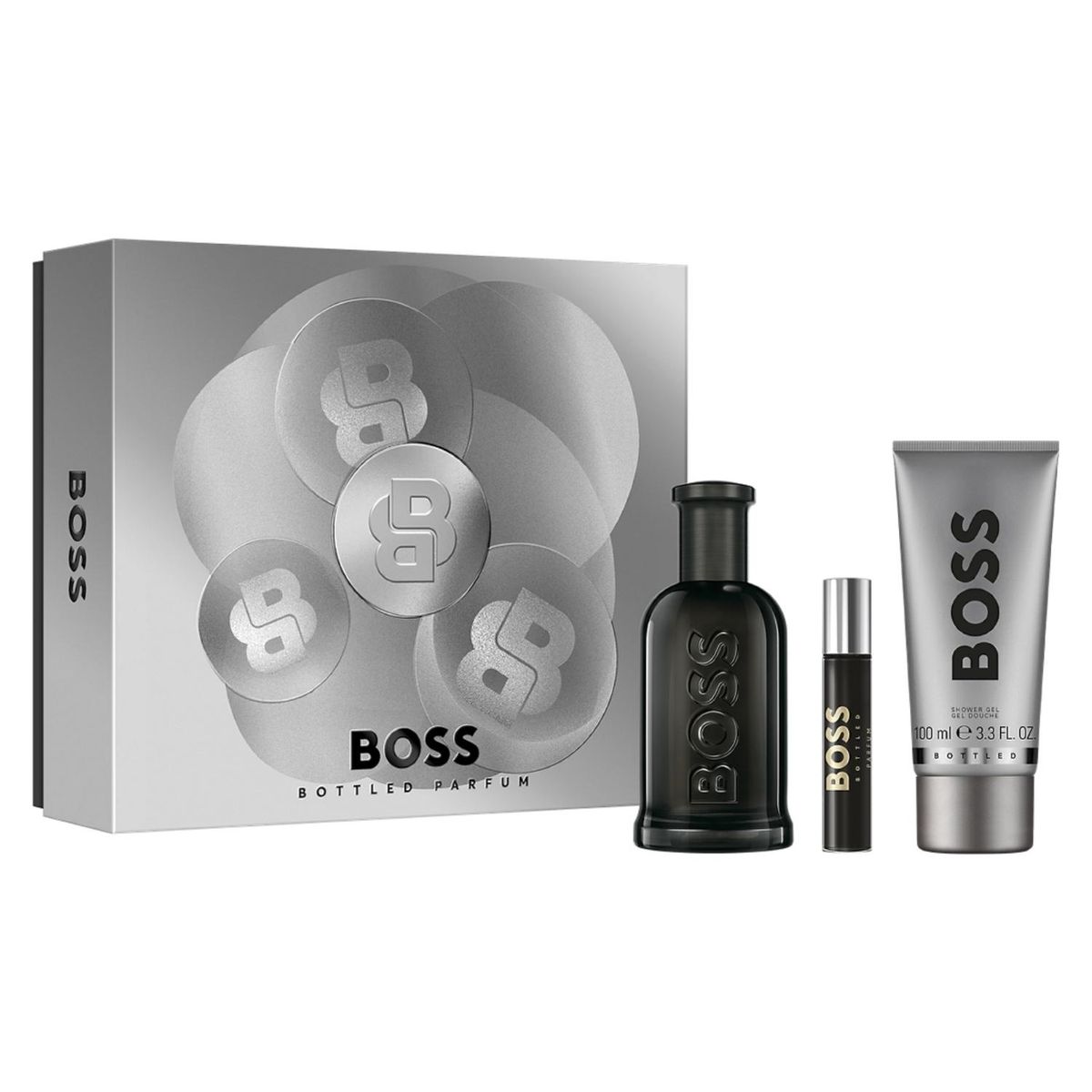 HUGO BOSS - Set Perfume Boss Bottled Parfum Para Hombre 100 Ml + Travel Spray 10 Ml + Shower Gel 100 Ml