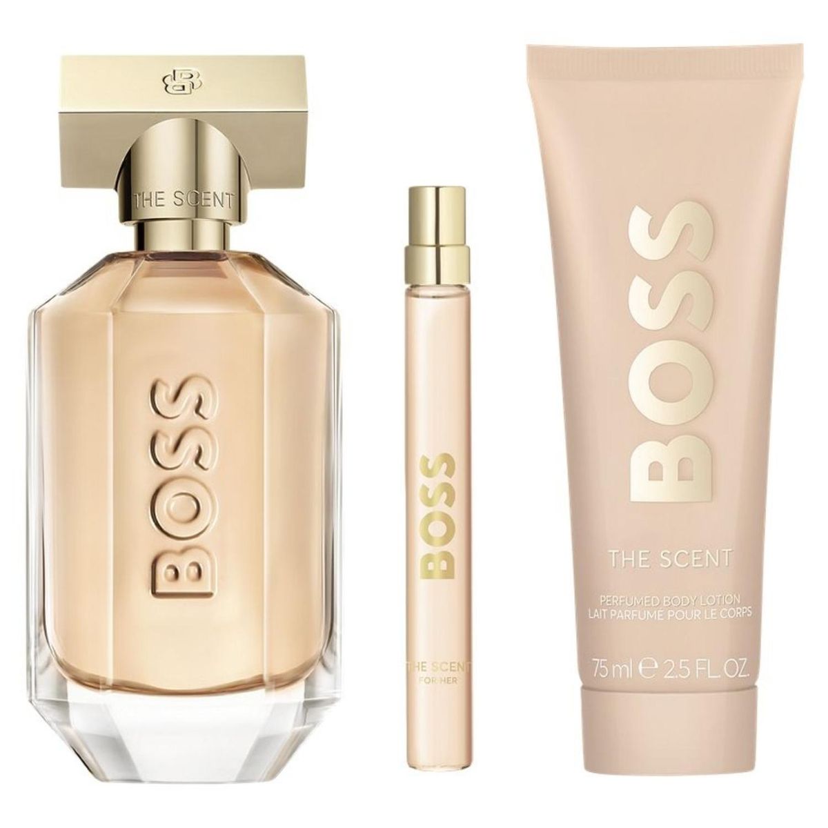 HUGO BOSS - Set Boss The Scent Eau De Parfum Para Mujer 100 Ml +  Pen Spray 10 Ml + Body lotion 75 Ml