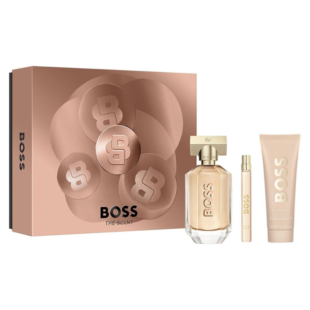 HUGO BOSS - Set Boss The Scent Eau De Parfum Para Mujer 100 Ml +  Pen Spray 10 Ml + Body lotion 75 Ml