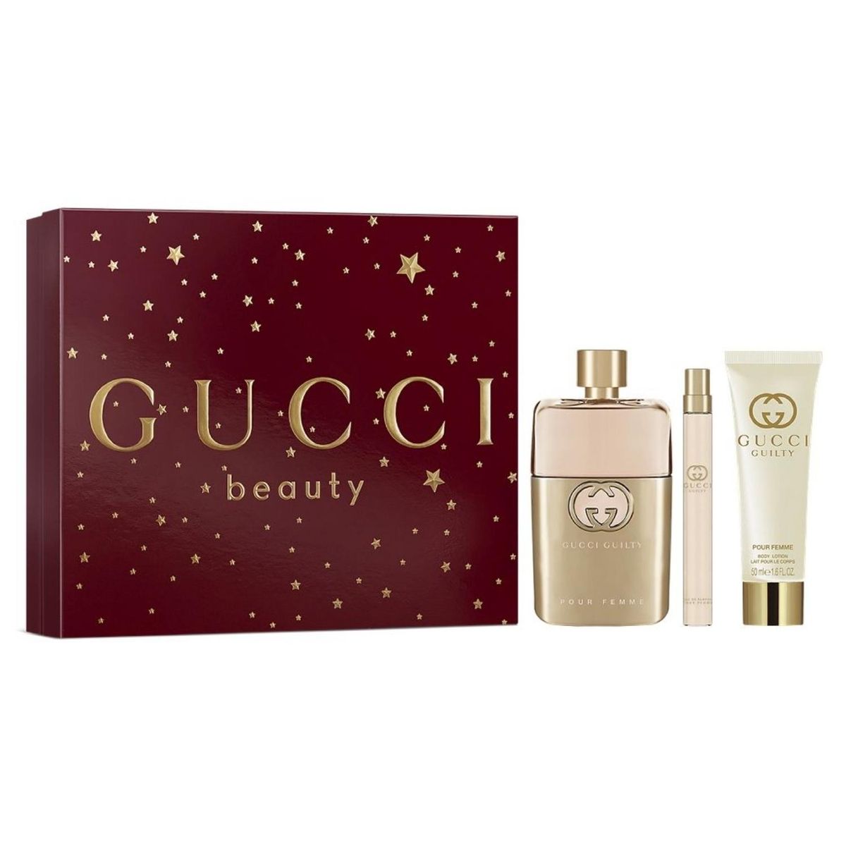 GUCCI - Set Perfume Mujer Guilty EDP 90 ml + Travel Spray 10 ml + Body Lotion 50 ml