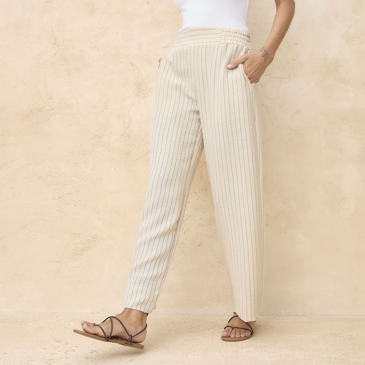 BASEMENT - Pantalón Balloon Tiro Medio Mujer Basement