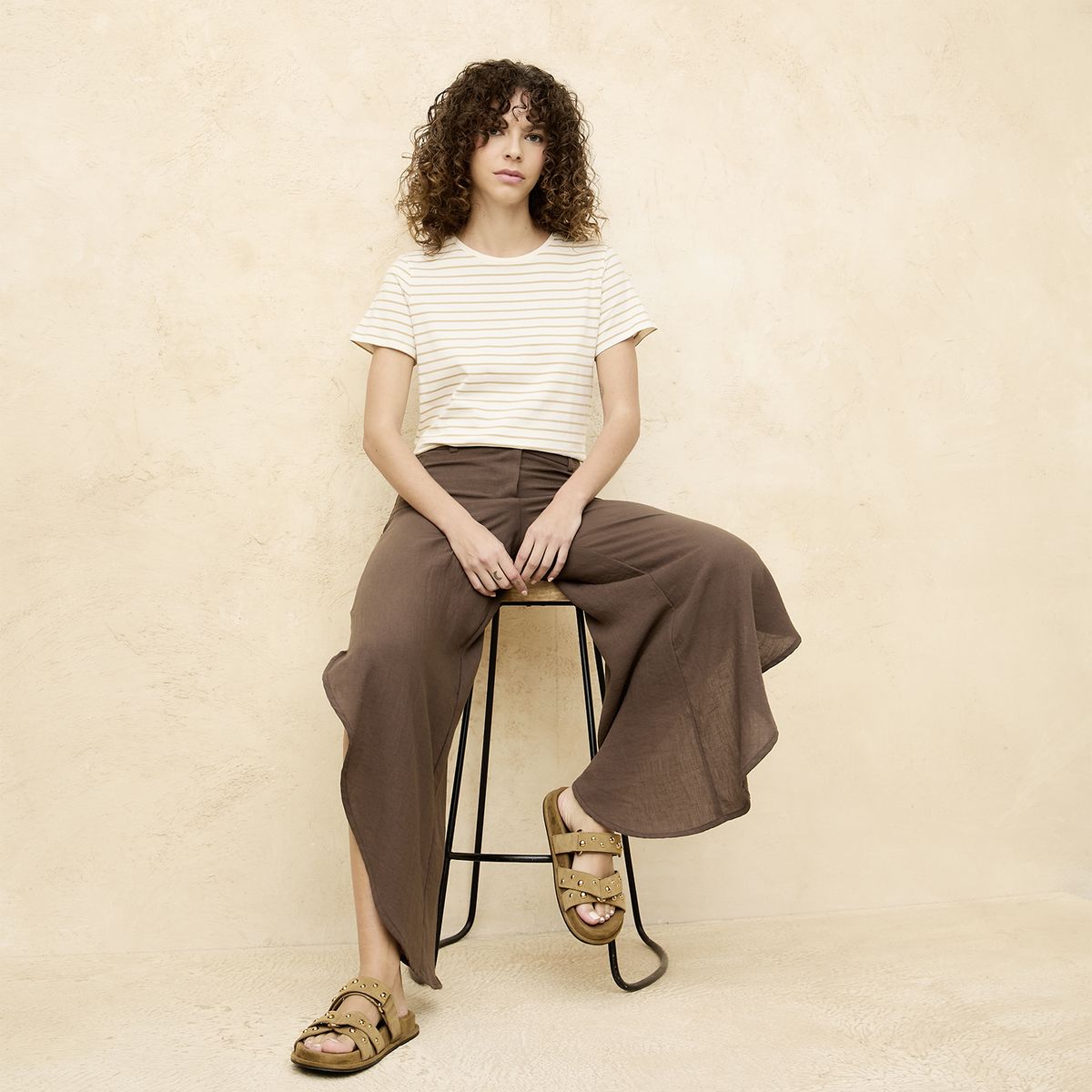 BASEMENT - Pantalón Balloon Tiro Medio Mujer Basement