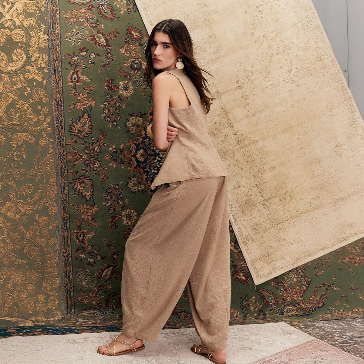 BASEMENT - Pantalón Balloon Tiro Medio Mujer Basement