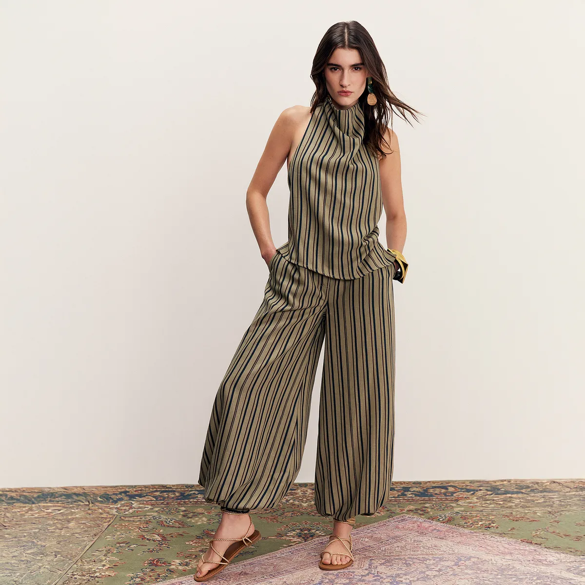 BASEMENT - Pantalón Balloon Tiro Medio Mujer Basement