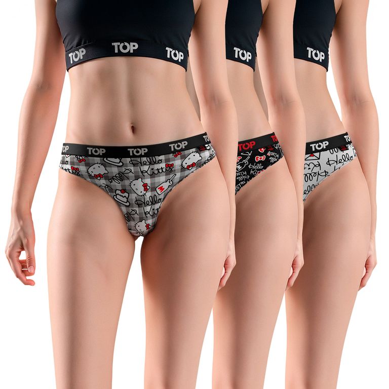 Pack de 3 Calzones Algodón Hello Kitty Mujer