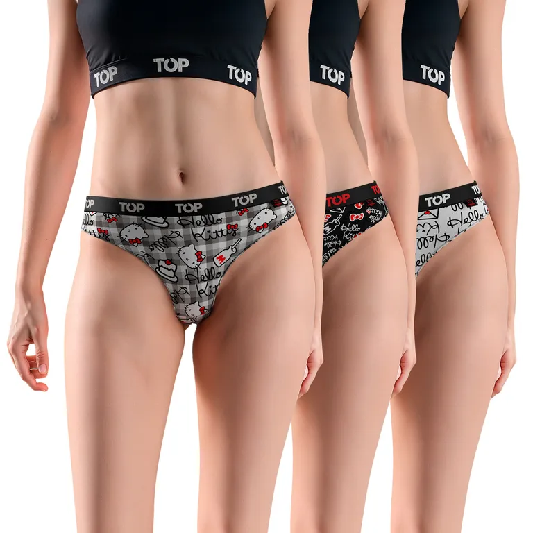 Pack de 3 Calzones Algodón Hello Kitty Mujer