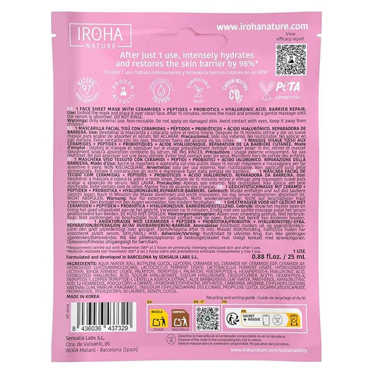 IROHA - Mascarilla Barrera Ceramidas IROHA