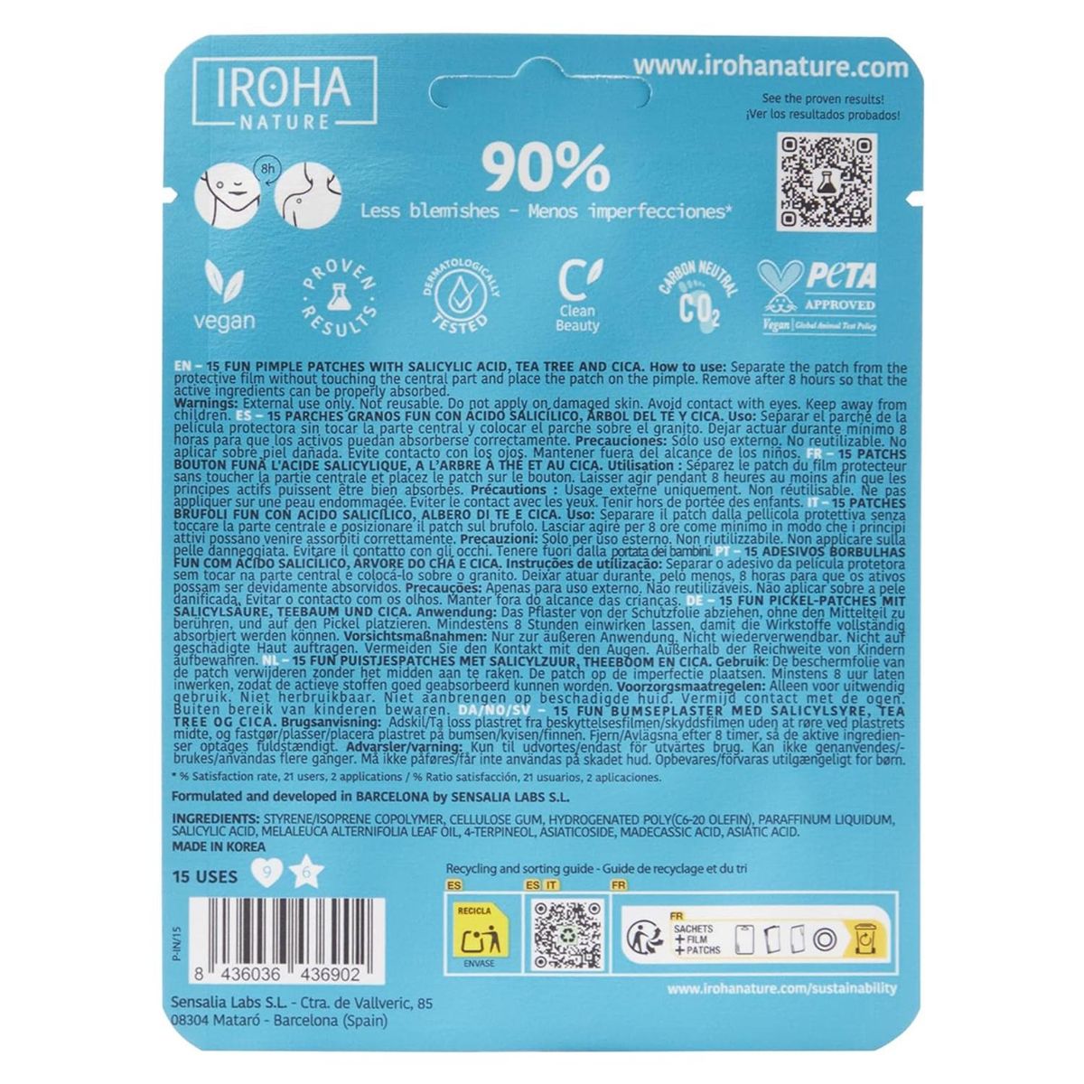 IROHA - Parches Acne Fun Hidrocoloi Iroha