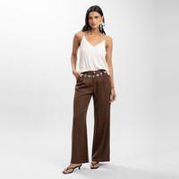 Pantalón Wide Leg Tiro Medio Mujer