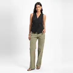 LOLITA LPK - Jeans Zenda Recto Tiro Medio Verde Mujer