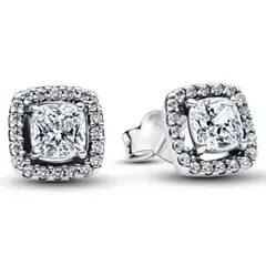 PANDORA - Aretes Halo Cuadrado Mujer