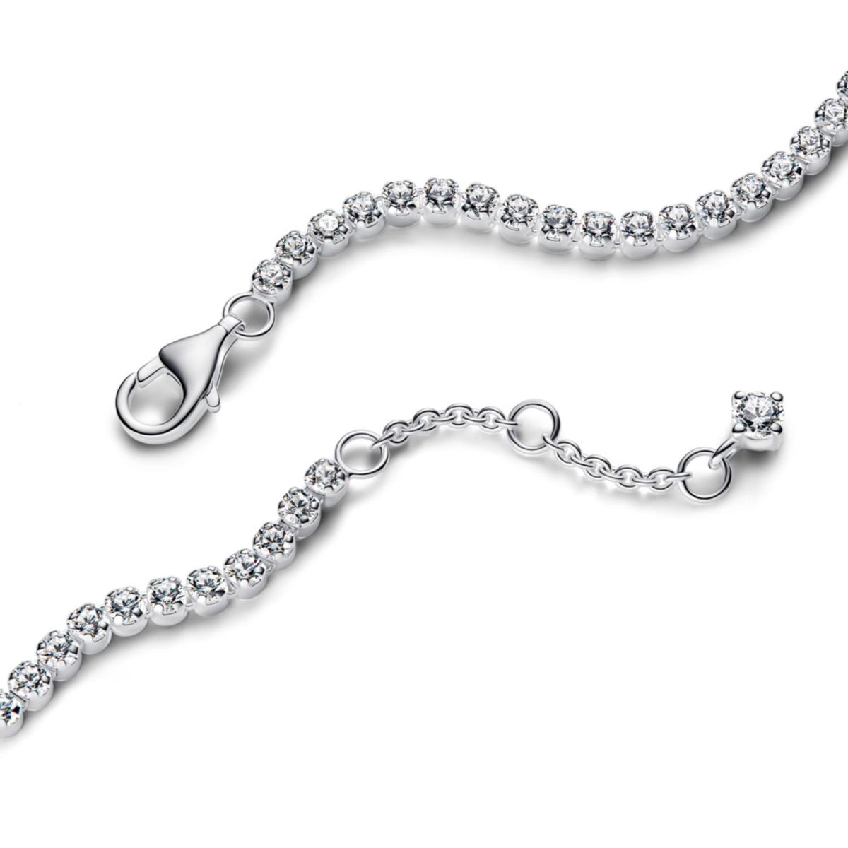 PANDORA - Brazalete Tenis Brillante Plateado Mujer Pandora