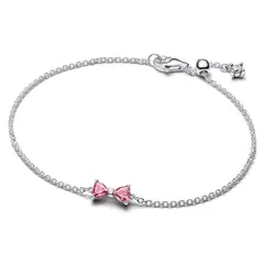 PANDORA - Brazalete Cadena con Moño Rosa Mujer