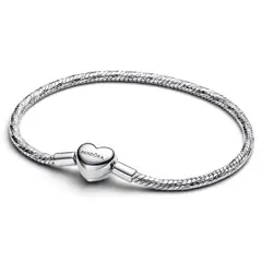PANDORA - Brazalete Cadena de Serpiente Faceta Plateado Mujer