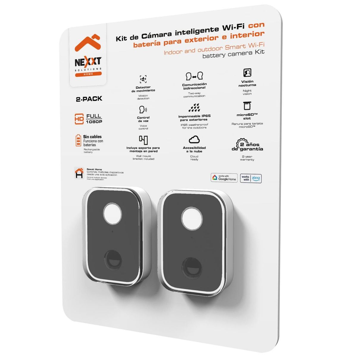 NEXXT SOLUTIONS - Cámaras a Batería Seguridad 2 pack BL Nexxt Solutions