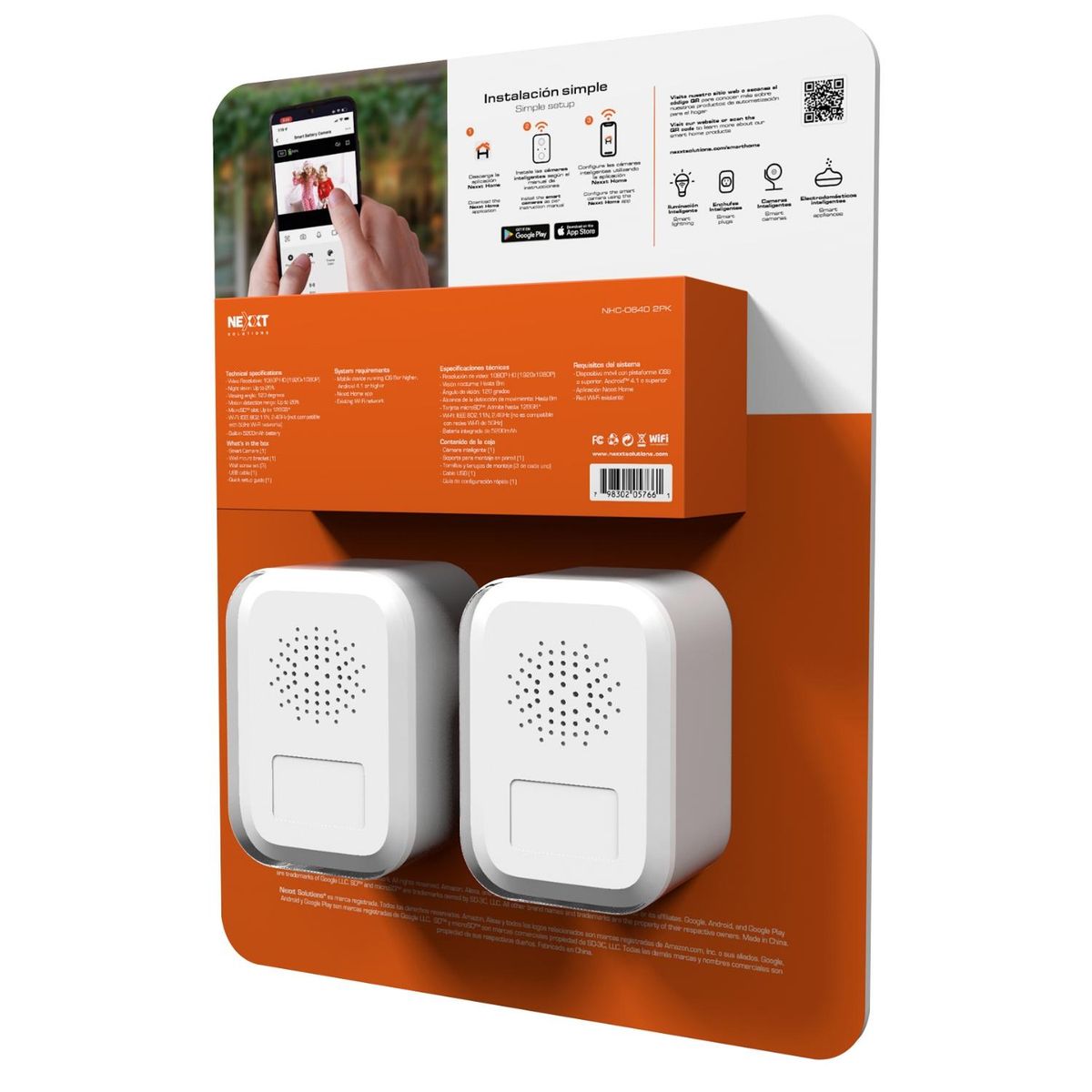 NEXXT SOLUTIONS - Cámaras a Batería Seguridad 2 pack BL Nexxt Solutions