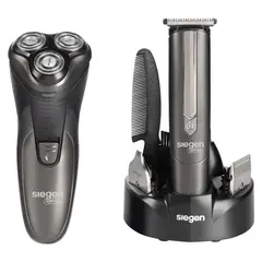 SIEGEN - Set Cortapelos y Afeitadora SG-8440C01 4 en 1 + Base Cargadora