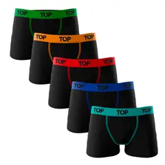 TOP - Pack 5 Boxer Niño Algodón Negro