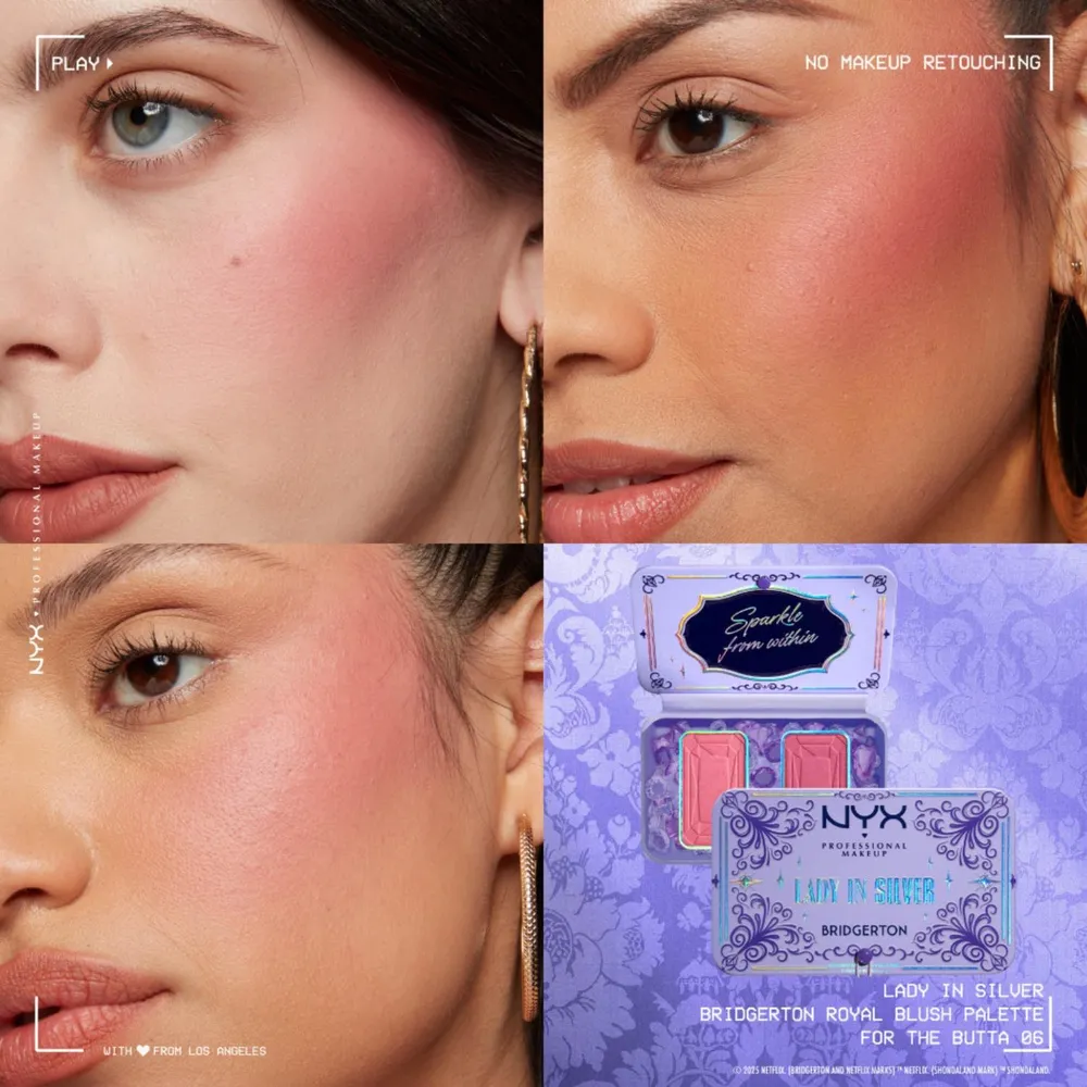 Nyx Professional Makeup Bridgerton Royal Blush Palette 02 In Silver, foto 5