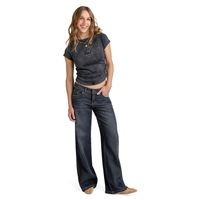 Jeans Flare Tiro Medio Mujer