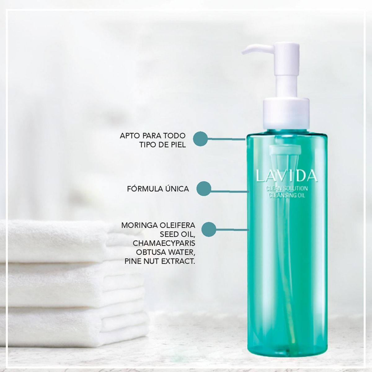 LAVIDA - Aceite de limpieza facial tacto seco LAVIDA