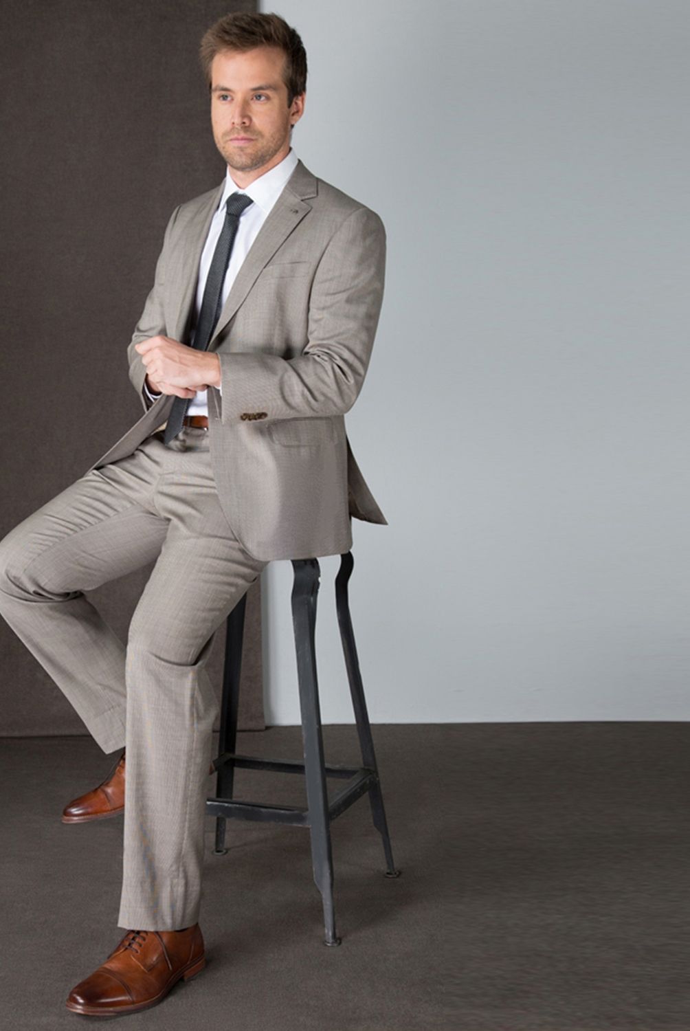 TRIAL - Traje Straight Fit de Lana Hombre