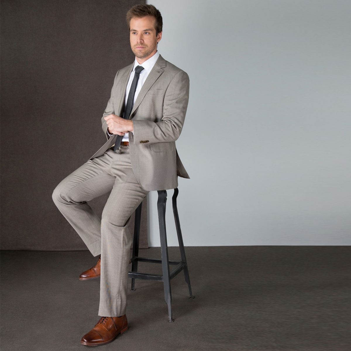 TRIAL - Traje Straight Fit de Lana Hombre