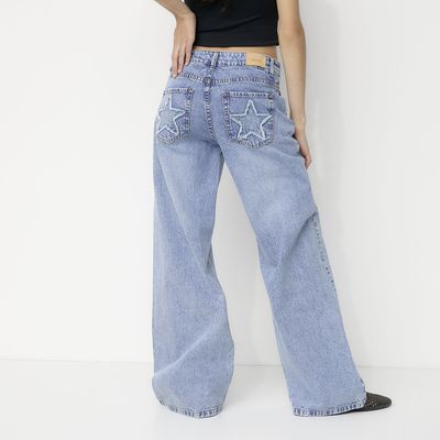 Imagen 2 del producto Jeans Wide Leg Tiro Medio Mujer