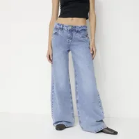 Jeans Wide Leg Tiro Medio Mujer