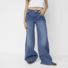 SYBILLA - Jeans Wide Leg Tiro Medio Mujer