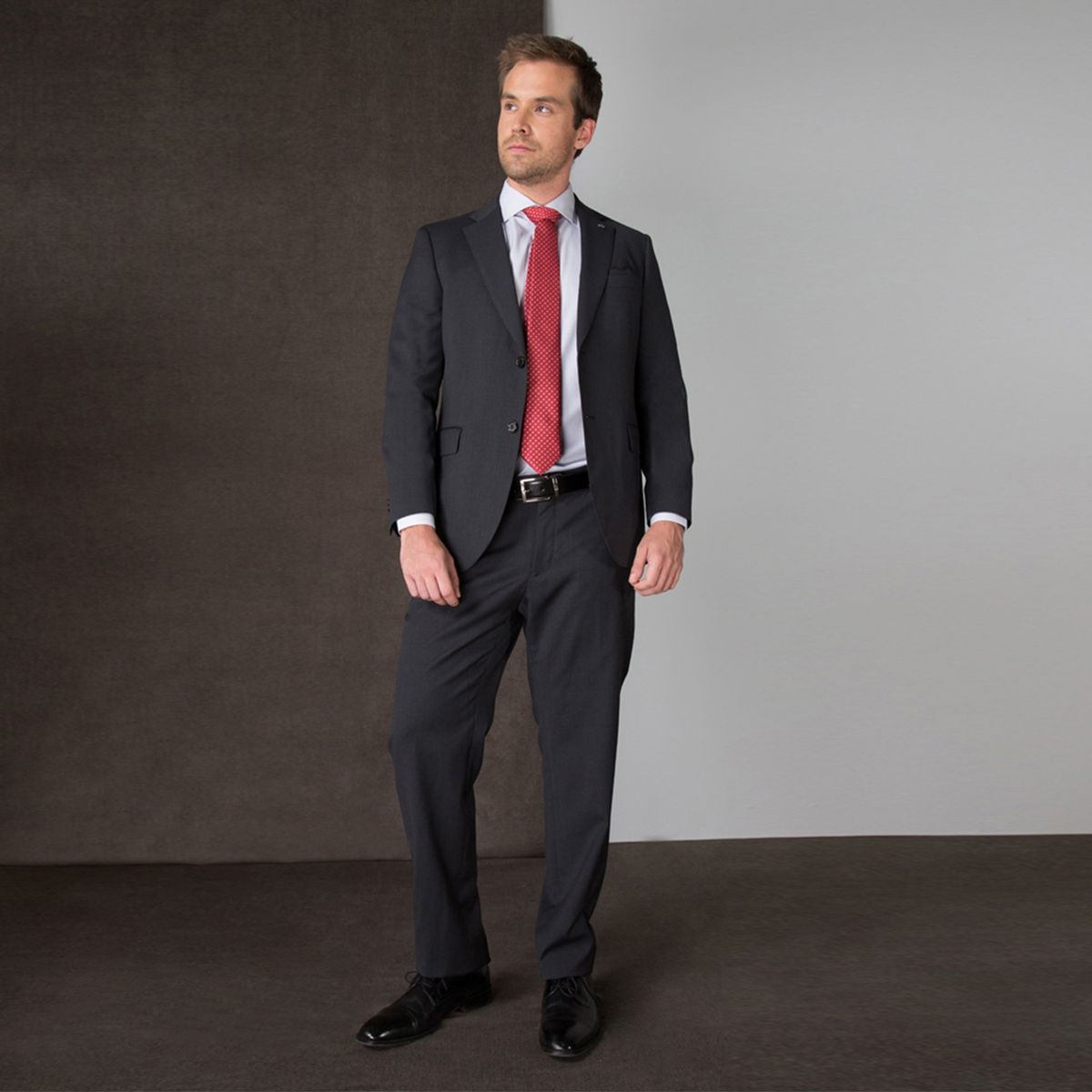 TRIAL - Traje Straight Fit de Lana Hombre