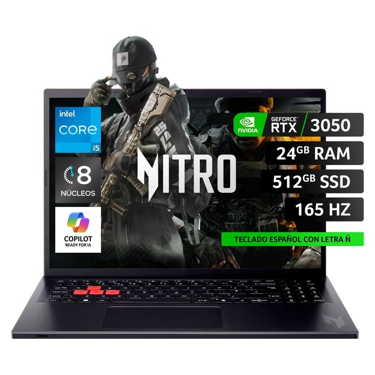 Notebook Gamer NITRO LITE Intel Core i5 RTX3050 GDDR6 24GB RAM 512GB SSD 16" WUXGA