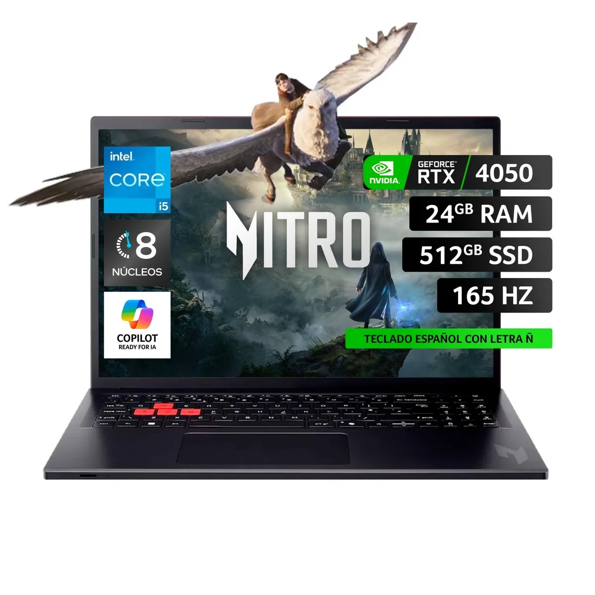 ACER - Notebook Gamer Nitro Lite Intel Core i5 RTX4050 GDDR6 24GB RAM 512GB SSD 16" WUXGA Acer