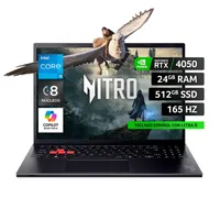 Notebook Gamer Nitro Lite Intel Core i5 RTX4050 GDDR6 24GB RAM 512GB SSD 16"" WUXGA