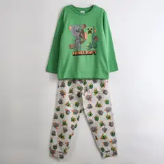 MINECRAFT - Pijama 2 Piezas Niño Manga Larga Algodón