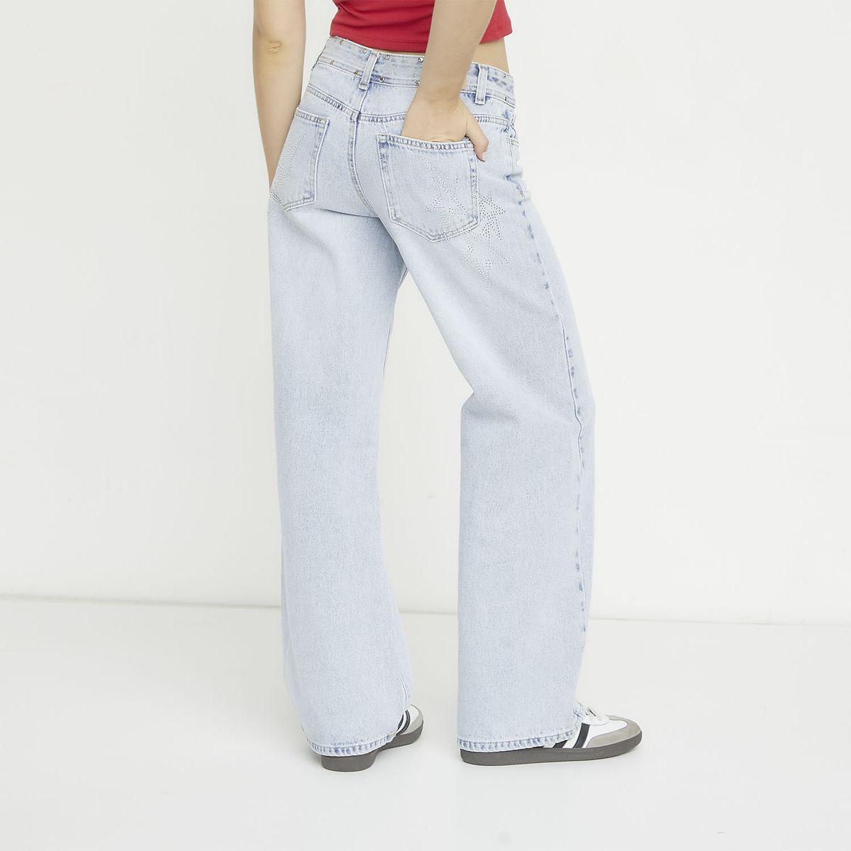 SYBILLA - Jeans Straight Tiro Bajo Mujer Sybilla