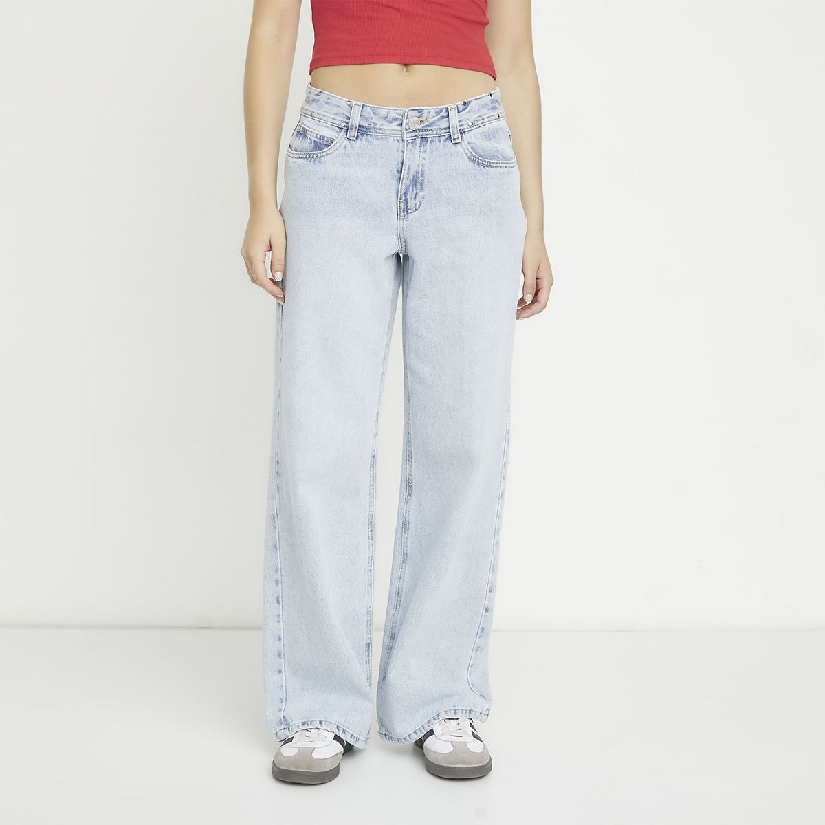 SYBILLA - Jeans Straight Tiro Bajo Mujer Sybilla