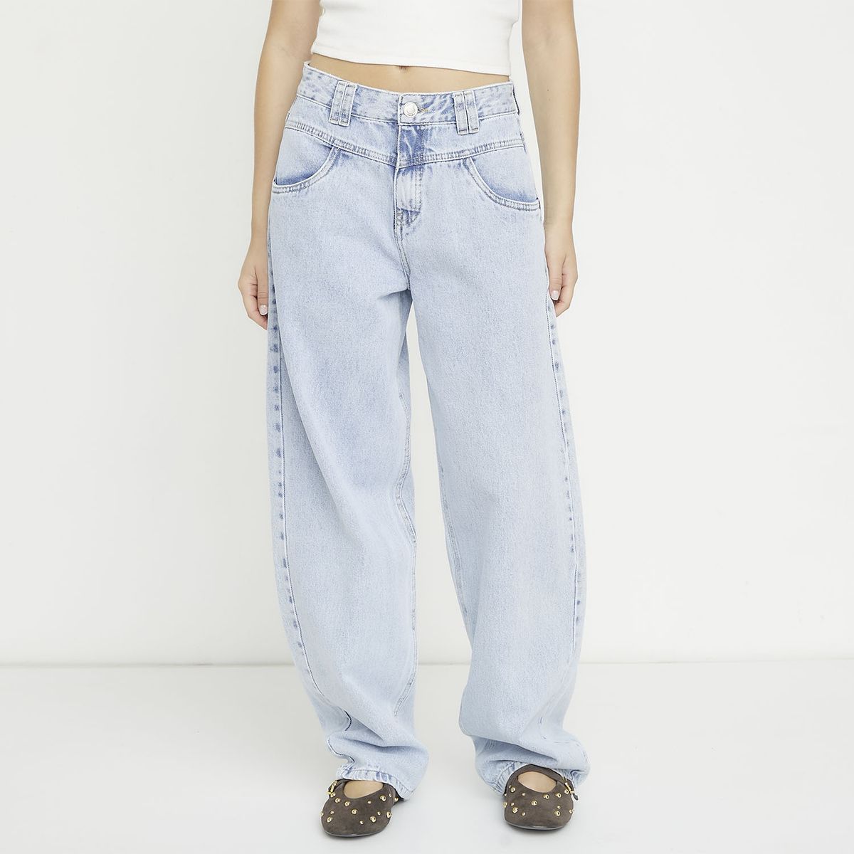 SYBILLA - Jeans Balloon Tiro Bajo Mujer Sybilla