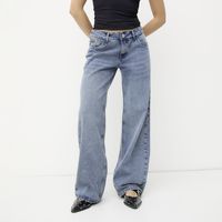 Jeans Wide Leg Tiro Bajo Mujer