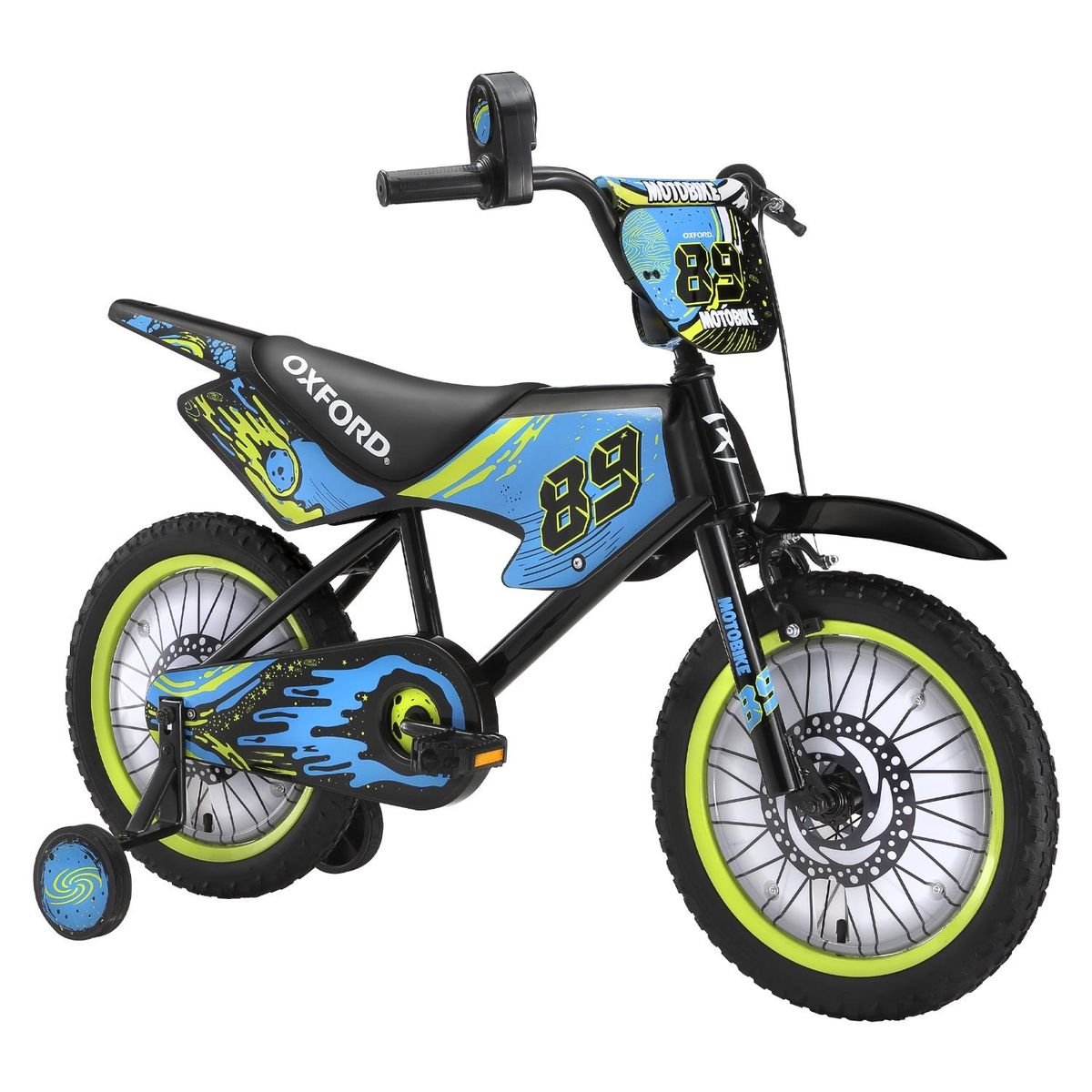 OXFORD - Bicicleta Infantil 16 Moto Bike Negro 1 Velocidad Oxford