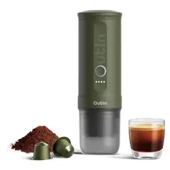 OUTIN - Cafetera Espresso Portátil Nano Verde Botella