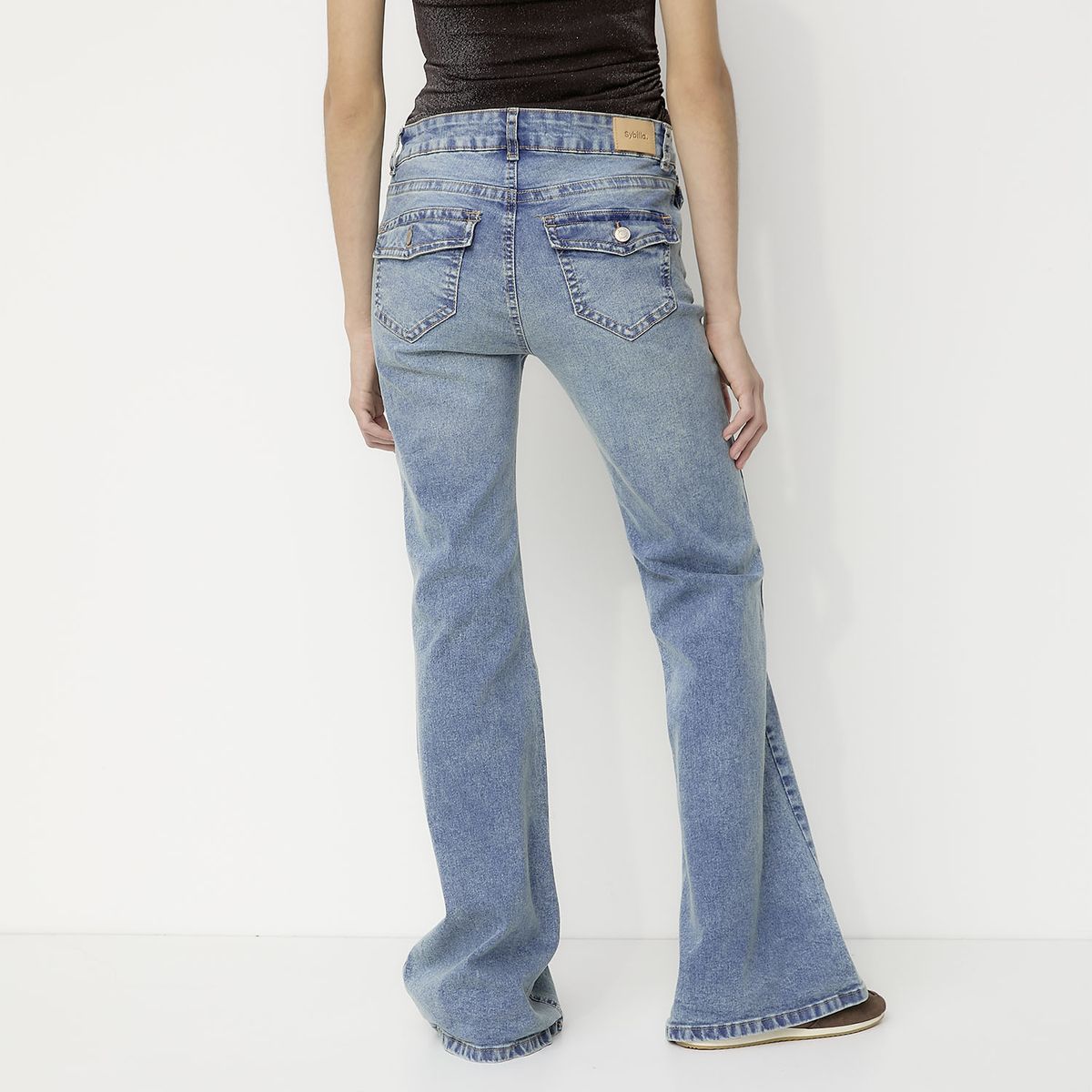 SYBILLA - Jeans Flare Tiro Bajo Mujer Sybilla