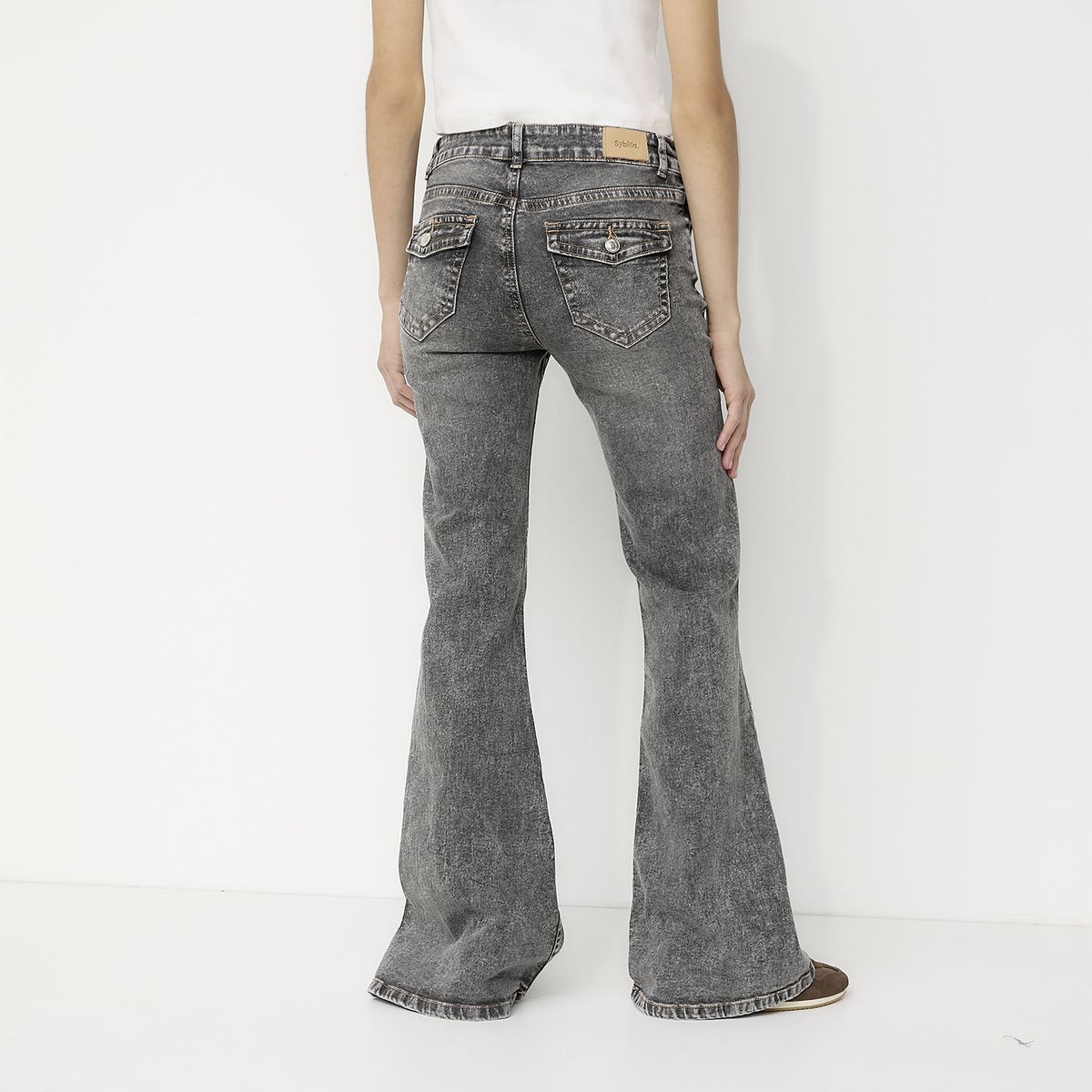 SYBILLA - Jeans Flare Tiro Bajo Mujer Sybilla