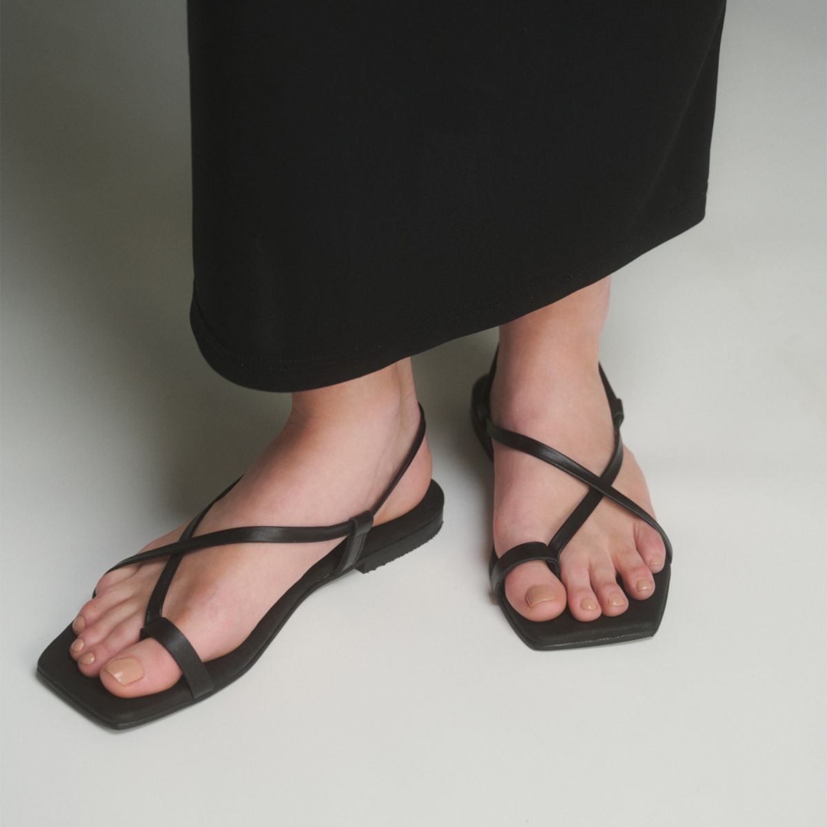 ATHAR - Sandalia Mujer Negro Athar